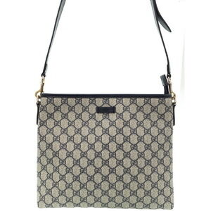 Gucci GG Plus Monogram Flat Messenger Bag Brown